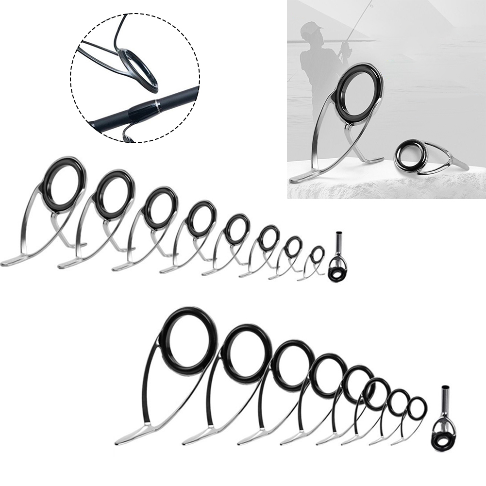 Fishing Rod Repair Kit - 9 stücke Edelstahl Angelrute Spitze Ring