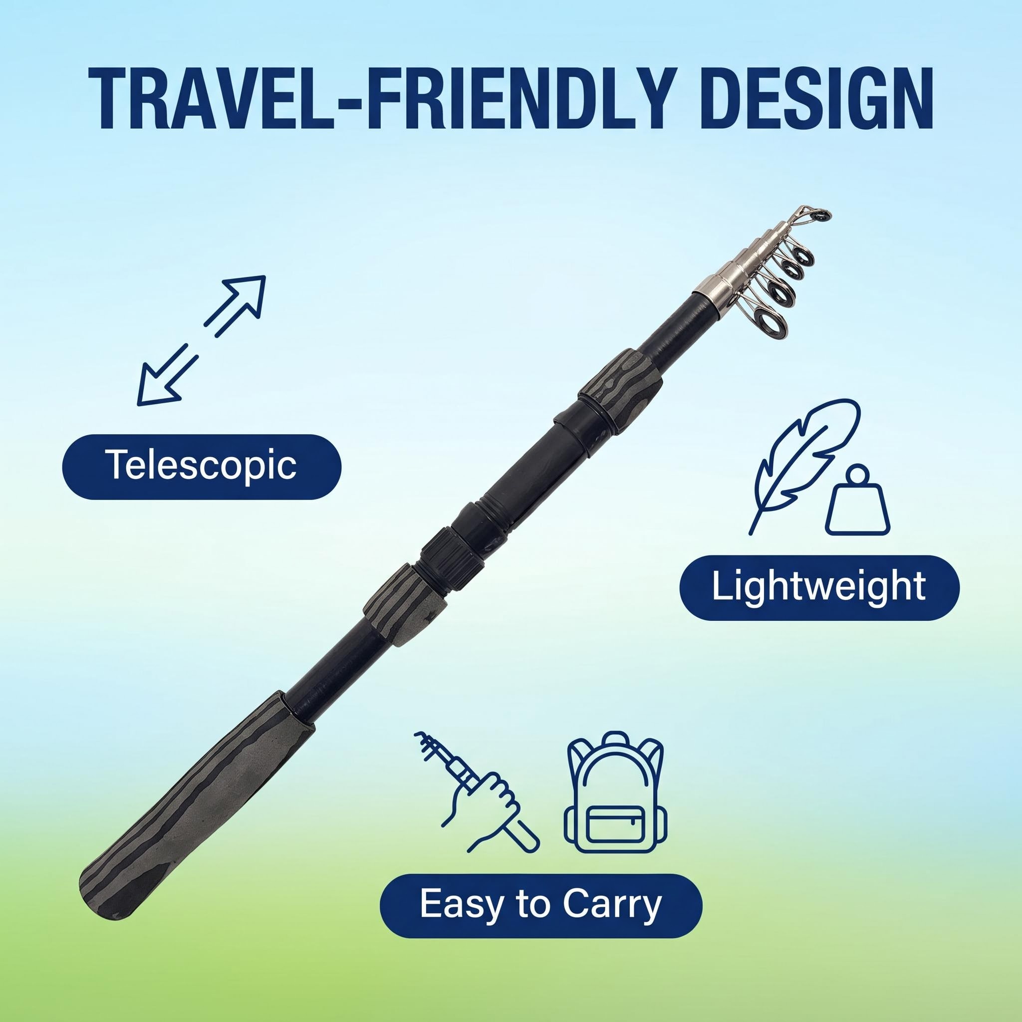 Tragbares Teleskop-Angelruten- – Fishing Rod Spinning Bewertung und Preis